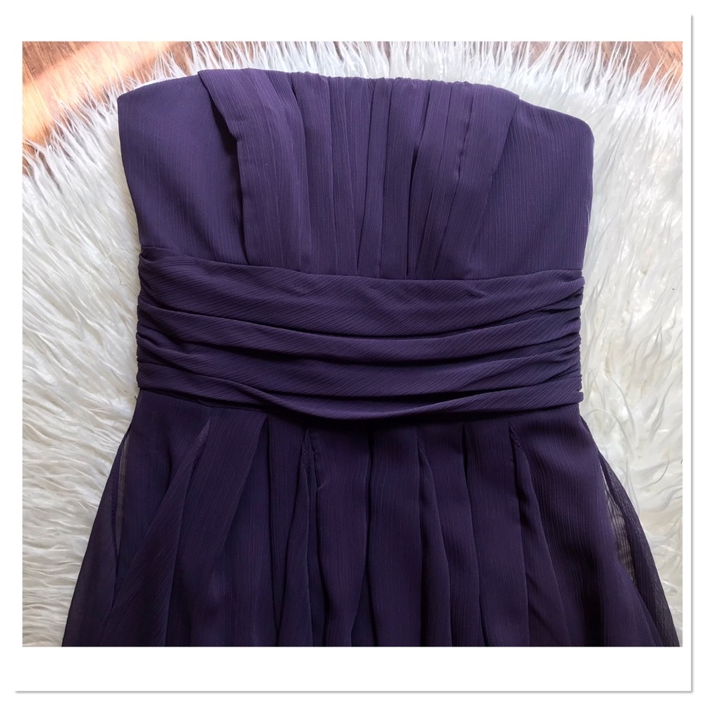 David’s Bridal Strapless Crinkle Chiffon Dress 6 - Picture 2 of 10